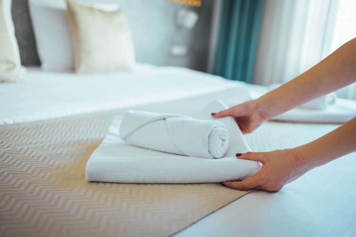 Clean hotel towels